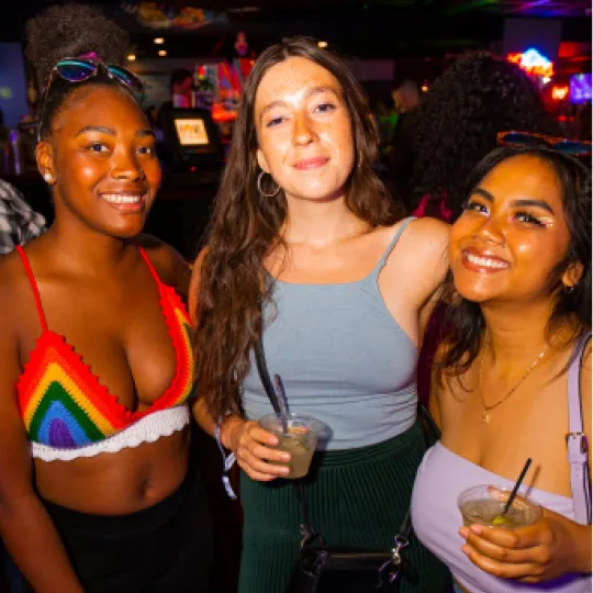 Group selfie alert! Capturing the essence of the Pride Bar Crawl in every colorful click.
