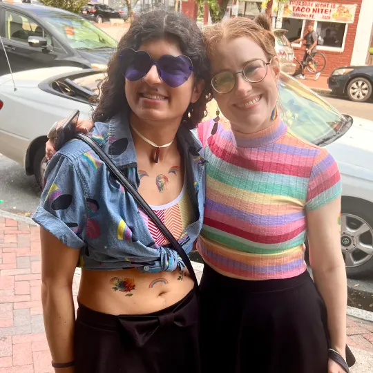 2 fun loving Pride lovers check-in at one of the best bars in Charlotte for the Pride Month Bar Crawl